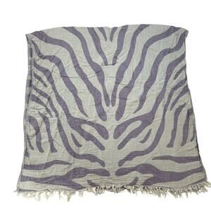 ONKUMO Amazon Coral Organic Cotton Towel in Purple Cream Double Faced Muslin